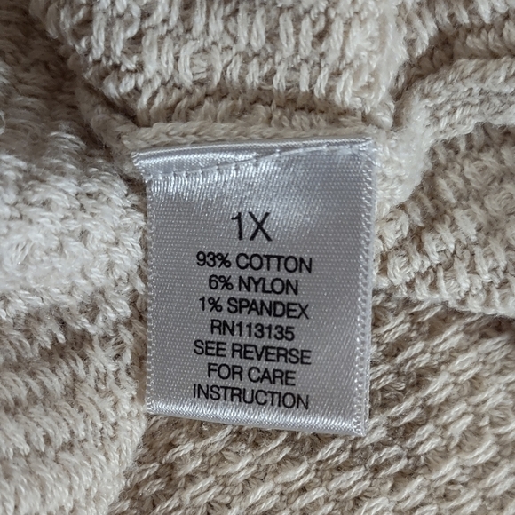 Leo & Nicole Waffle Knit Sweater Bat Wing Sleeve Plus Size 1X - Picture 5 of 8